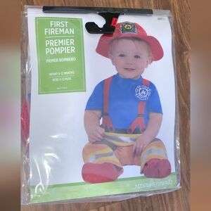 Party City Infant First Fireman Costume - Blue, Red & Yellow